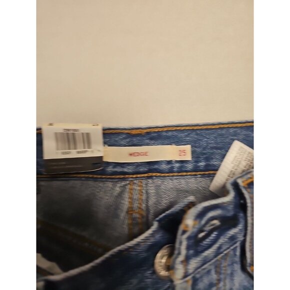 Levi's Jeans Women 25 Blue Wedgie Fit High Rise Button Fly Straight Leg New - Picture 6 of 9